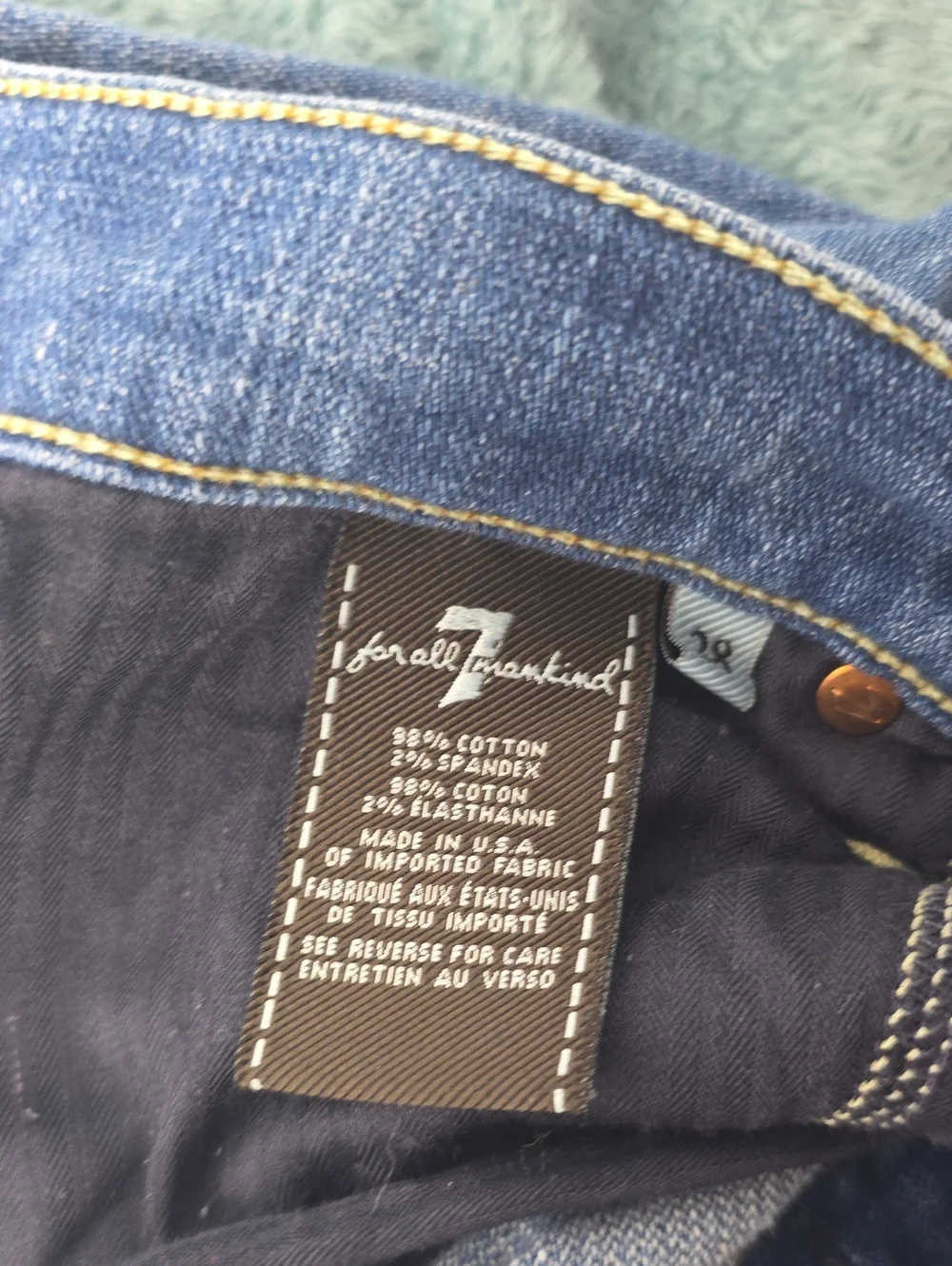 7 For All Mankind Women’s Light Blue Distressed Boyfriend Jeans